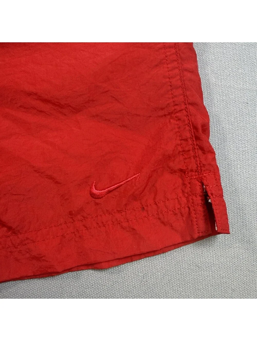 VTG 90s Nike Nylon Swim Trunks Red Drawstring Shorts Mens M EUC Y2K